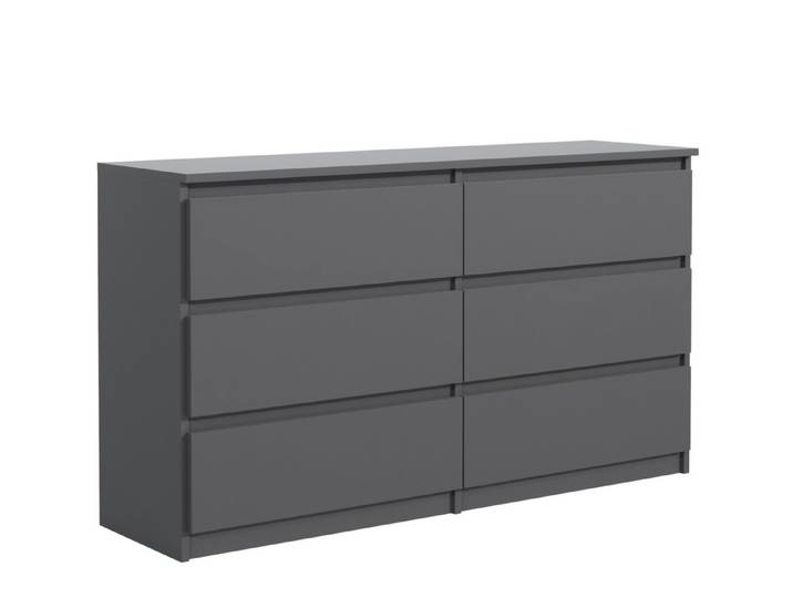 MAGOWA Schubkastenkommode Kommode 140cm - moderne Kommode mit 6 Schubladen für viel Stauraum, Breite 140 cm - Tiefe 39 cm - Höhe 79 cm