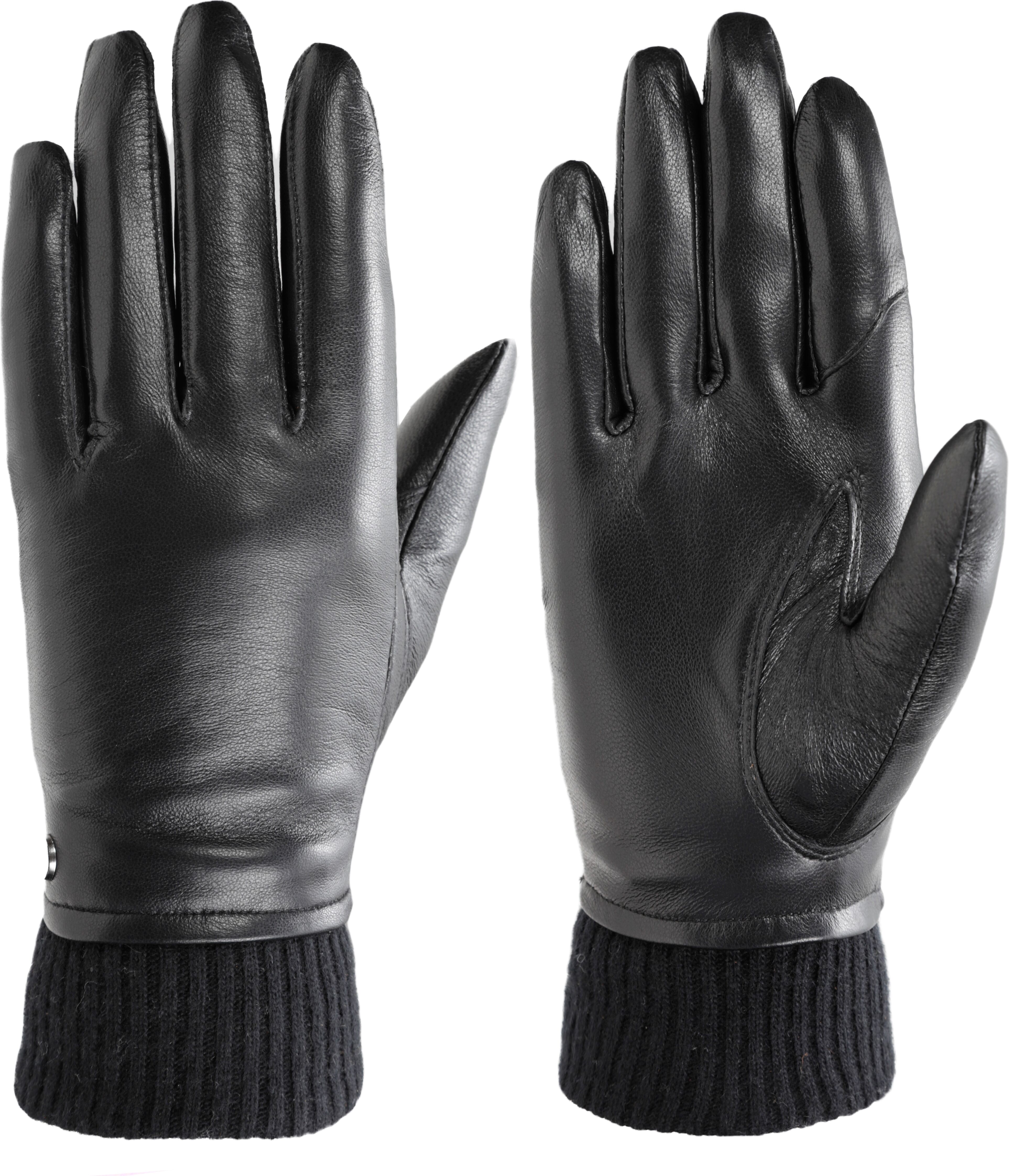 Lederhandschuhe PEARLWOOD "ARMA", Damen, Gr. 8, schwarz, Schafsleder, Handschuhe Lederhandschuhe, mit Wollanteil, weiches Innenfutter aus Fleece schwarz 8