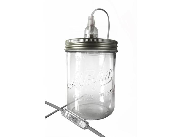 Lampe bocal en verre gris