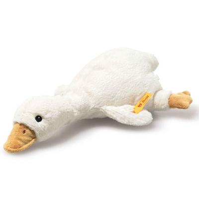 Steiff 242854 - Gans Gilda mit Rassel, liegend, Plüsch, 21 cm