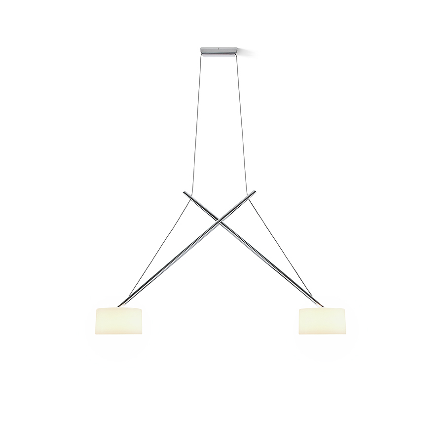 Serien Lighting LED-Pendelleuchte TWIN chrom, Glas opal 3000K TW1305 4260458621226