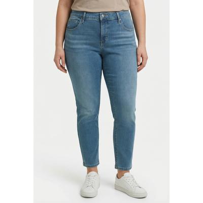 Skinny-fit-Jeans LEVI'S PLUS "311 PL SHAPING SKINNY *D", Damen, Gr. 18 (50), Länge 30, blau (liberty life), Denim/Jeans, Obermaterial: 85% Baumwolle, 7% Lyocell, 6% Elastomultiester, 2% Elasthan, skinny fit knöchellang, Jeans, figurformend mit Stretch