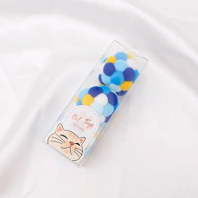 Uplift Essentials Interactive Rainbow Plush Toy Balls With Internal Bell For Cats And Dogs blue