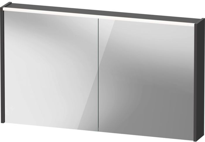 Duravit D-Code Spiegelschrank Verspiegelt DC7108049492000 1200x700x148, Graphit Matt, Steckdose J, LED Beleuchtung