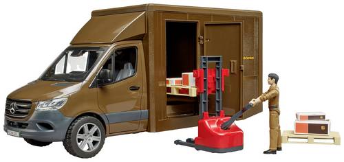 bruder Mercedes Benz Sprinter UPS mit Fahrer und Zubehör Fertigmodell Nutzfahrzeug Modell