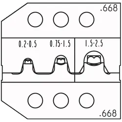 Rennsteig Crimpeinsatz für gerollte und gestanzte Kontakte 0,2 - 2,5 mm2 - 624 668 3 0