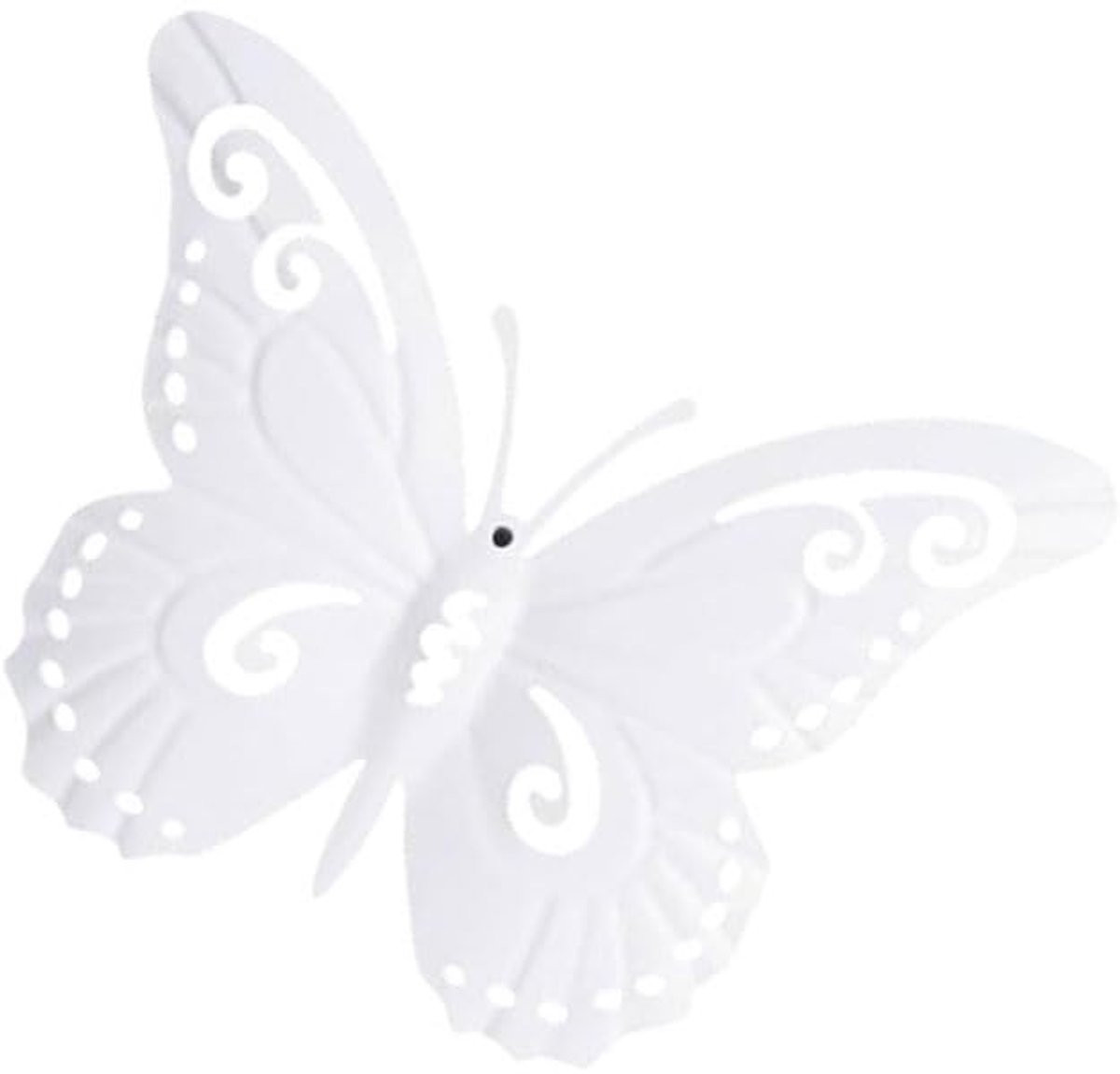 Dailygoods 3D Witte IJzeren Vlinder Wanddecoratie