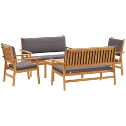 vidaXL Garten-Sofa-Set mit Kissen 5 pcs Braun Massivholz Akazie