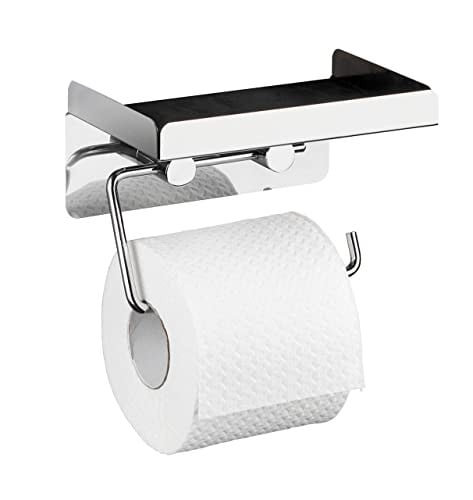 WENKO Toiletpapierhouder met reservehouder, zilver, roestvrij staal