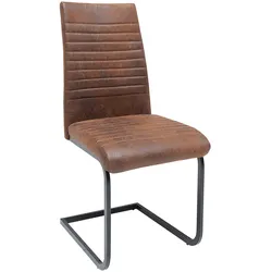 riess-ambiente Stuhl APARTMENT - antik braun mit Metallgestell Freischwinger Industrial