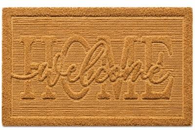 "Gardenised Heavy Duty Coco Coir Doormat Non Slip PVC Baking Embossed Welcome Design Natural Coconut Fiber Floor Mat 18x30"""