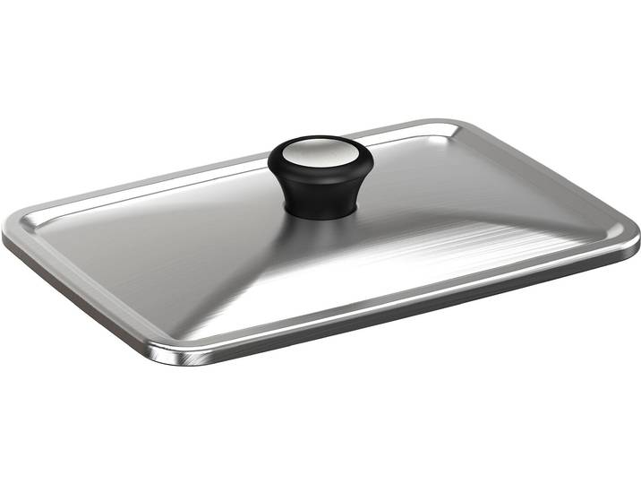 TEFAL Deckel XA7318 , grau (edelstahl), B/H/L: 19,9cm x 4,3cm x 28,6cm, Deckel, OptiGrill Zubehör, kompatibel mit Tefal Backschale, zum Warmhalten, Deckel