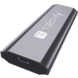 Techly USB-C USB 3.2 Gen2 Externe Box (M.2), Festplattengehäuse, Schwarz