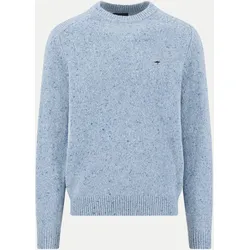 Pullover mit Rundhalsausschnitt aus Woll-Mix Blau L
