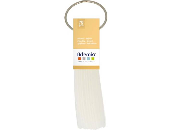 Artemio Alfabet stencils op ring 70 motieven - cursieve letter