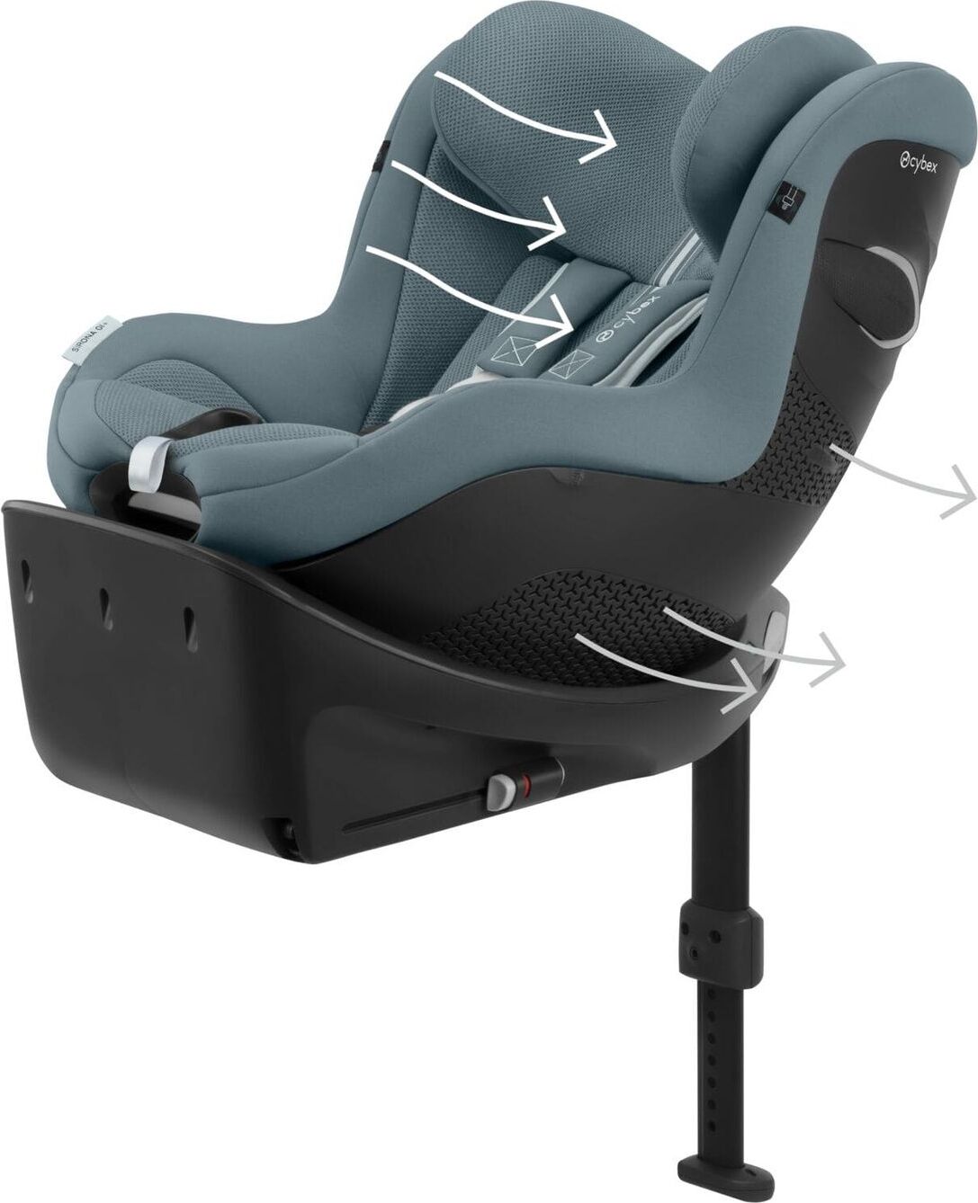 CYBEX Sirona Gi i-Size Plus, ISOFIX, 5-Punkt, Seitenschutz, Kopfstütze, Abwaschbare Abdeckung, Einstellbare Rückenlehne