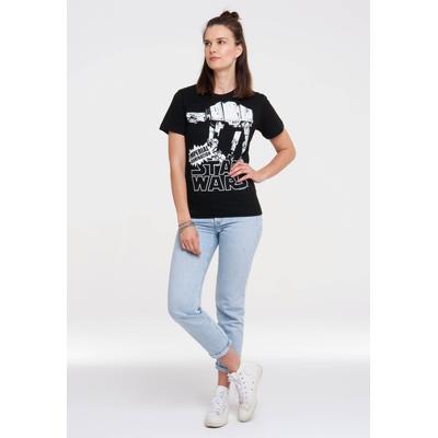 T-Shirt LOGOSHIRT "Star Wars - AT-AT", Damen, Gr. S, schwarz, 100% Baumwolle, unifarben, normal, Rundhals, Shirts T-Shirt, mit lizenziertem Print