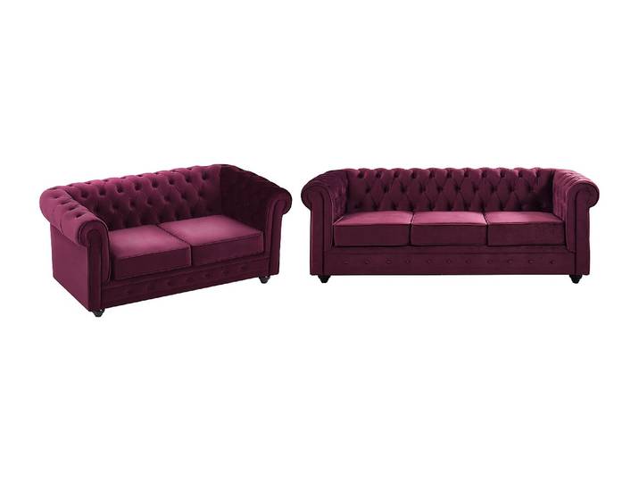 Sofas 3-Sitzer & 2-Sitzer - Samt - Purpur - CHESTERFIELD
