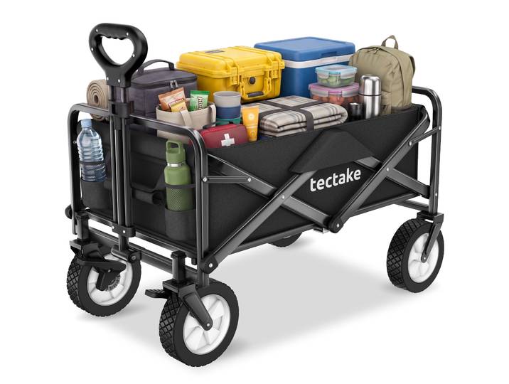 Chariot pliable LEON avec freins, capacité de charge 80kg - noir