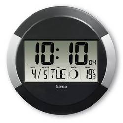 Hama 00222214 Wanduhr 24.5 cm x 350 cm x 300 mm x 50 mm x 15 mm Silber, Schwarz