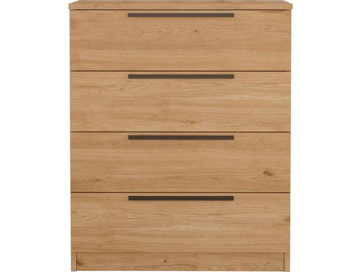 Kommode mit 4 Schubladen Rebecca Mobili Aoki 87,5x72x42 Spanplatte Eisen Braun Dunkelgrau Modern
