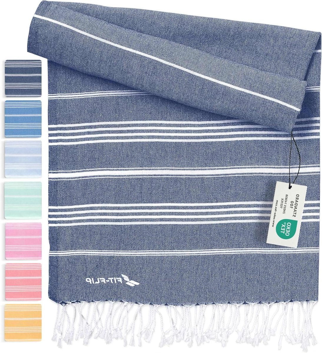 Hamamdoek Strandlaken Fouta Pestemal Marineblauw 100x200 cm