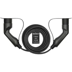 Deltaco, Elektroauto Ladekabel, EV-Ladekabel, E-Auto & Hybrid, Typ2 auf Typ2, 16 A, 3,6 kW, 1-phasig (Typ 2, 3.60 kW, 16 A, 7 m)
