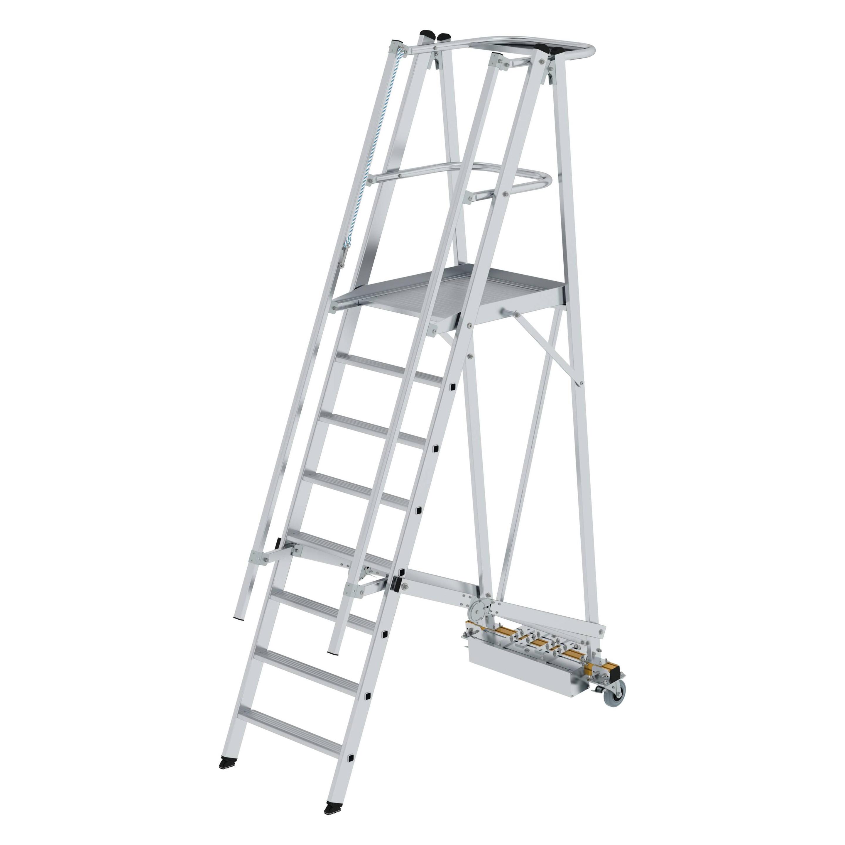 Günzburger Plattformleiter klappbar mit schmalem Fahrwerk 8 Stufen (Plattformleiter, 60 cm) (052708)