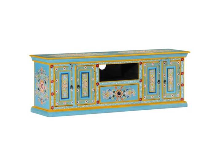 vidaXL TV-Schrank Blau 110x30x40 cm Massivholz Mango