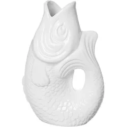 Giftcompany Monsieur Carafon Vase / Karaffe Fisch S weiss 1,2l, Serviergefässe, Weiss
