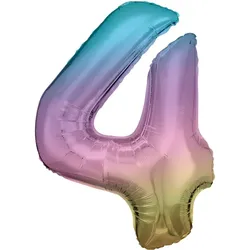 Folienballon pastell Zahl 4