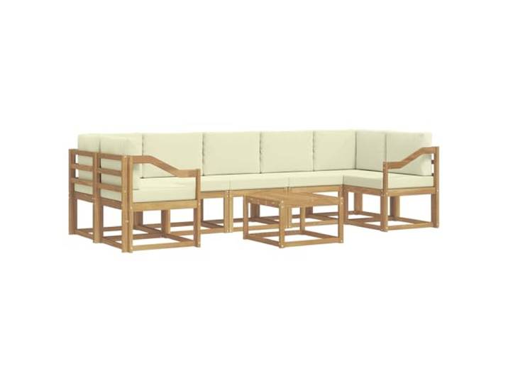 PUGYNBK Sofa-Set für den Außenbereich, Akazienholz, 6-teilig Modularer Lattenrahmen, witterungsbeständig, für Garten und Terrasse