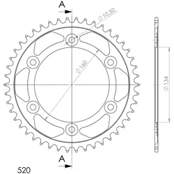 Supersprox Stahl-Kettenrad 520 46Z (Schwarz)