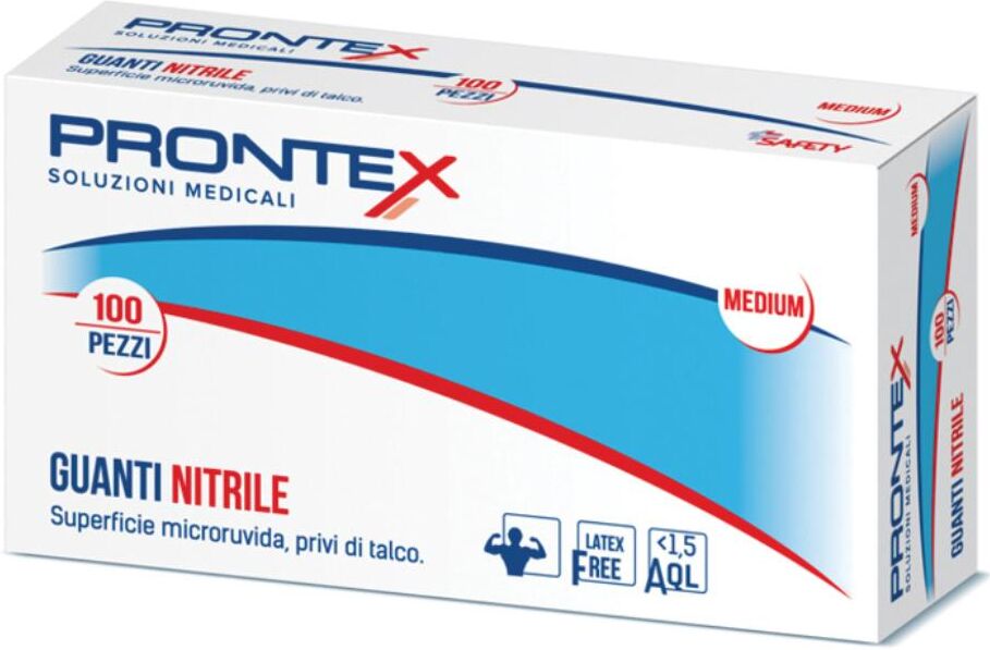 SAFETY SpA Safety Prontex Guanto in Nitrile Senza Polvere Piccolo 6/7 100 Pezzi - Guanti Resistenti e Ipoallergenici