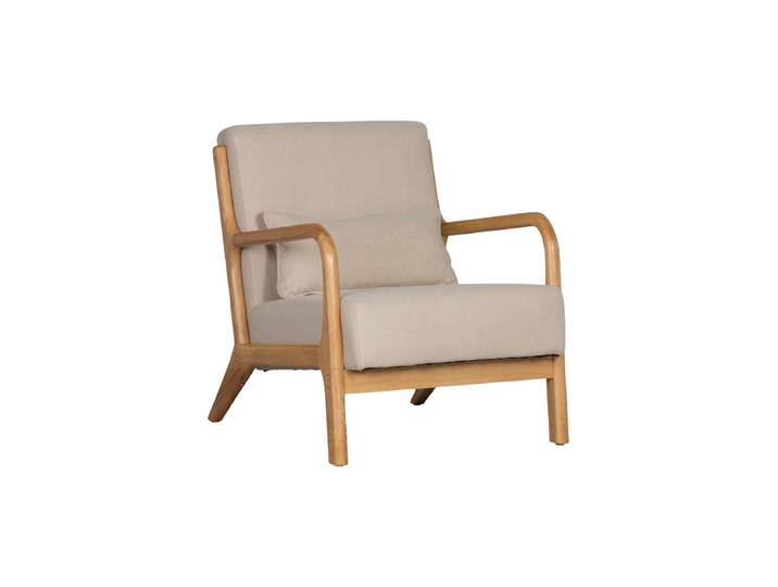 Massivholz Design Sessel „Mark“ Natural/Beige De Eekhoorn