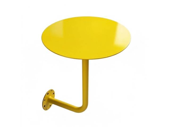Kleiner runder Wandtisch, klappbarer Vintage-Stehtisch aus Metall Platzsparende Bistrotheke for Cafés, Eckstände im Milchteeladen und Dessertbars – Wandmontage(40X45CM yellow iron)