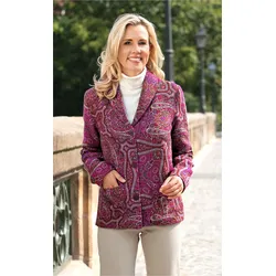 Woll-Jacke in Jacquard fuchsia in Größe 46 von DW-Shop, Fuchsia, 46