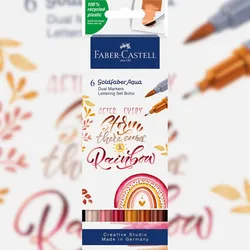 FABER-CASTELL Faber Castell Aqua Dual Marker Gofa 0,4 mm LetteringBoHo 6er