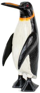 G6 Collection Wood Penguin Figurine - Hand Carved Arctic Animal Statue, Winter Shelf Decor