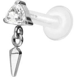 PTFE Labret mit Innengewinde + Titan-Aufsatz KRISTALLDREIECK + SPITZE