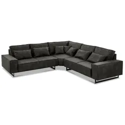filippo Ecksofa Antwerp Mikrofaser Grau Anthrazit 295 cm