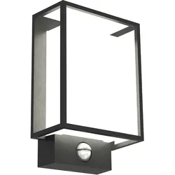 Nordlux LED Außenwandleuchte NESTOR SENSOR, mit PIR-Sensor, IP44, 8W 2700K 550lm 120°, schaltbar, schwarz / Diffusor weiß NORD-49051503