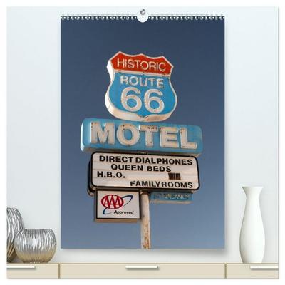 Historic Route 66 Motel (High Quality Premium Wall Calendar 2026 DIN A2 portrait),CALVENDO 12 Month Wall Calendar