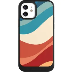 Nivocase Hülle für Apple iPhone 12 Handyhülle NIVOcore Case Schwarz Farbe Farbverlauf Welle (Apple iPhone 12), Smartphone Hülle, Schwarz