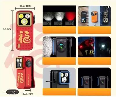 Uplifted Goods Mens Clip On Three Mode Magnetic Lamp For Outdoor And Everyday Use lucky Snake Edition