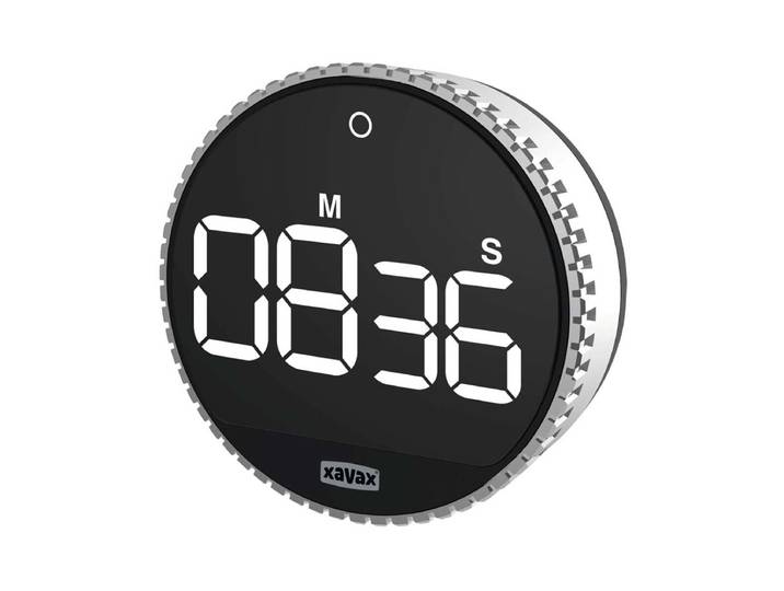 Xavax Timer Rotation digital Schwarz/Silber