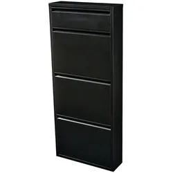 Helloshop26 - Schuhschrank mit 4 schwarzen Kippschubladen 03_0007642