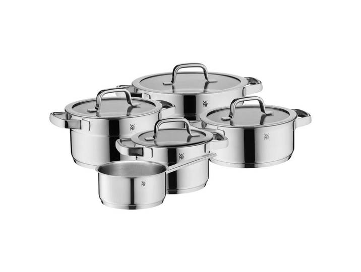 WMF Kochtopfset Compact Cuisine, Edelstahlfarben, Metall, 5-teilig, 16 cm,20 cm,16 cm, backofengeeignet, hitzebeständig, Kochgeschirr, Töpfe, Topfsets