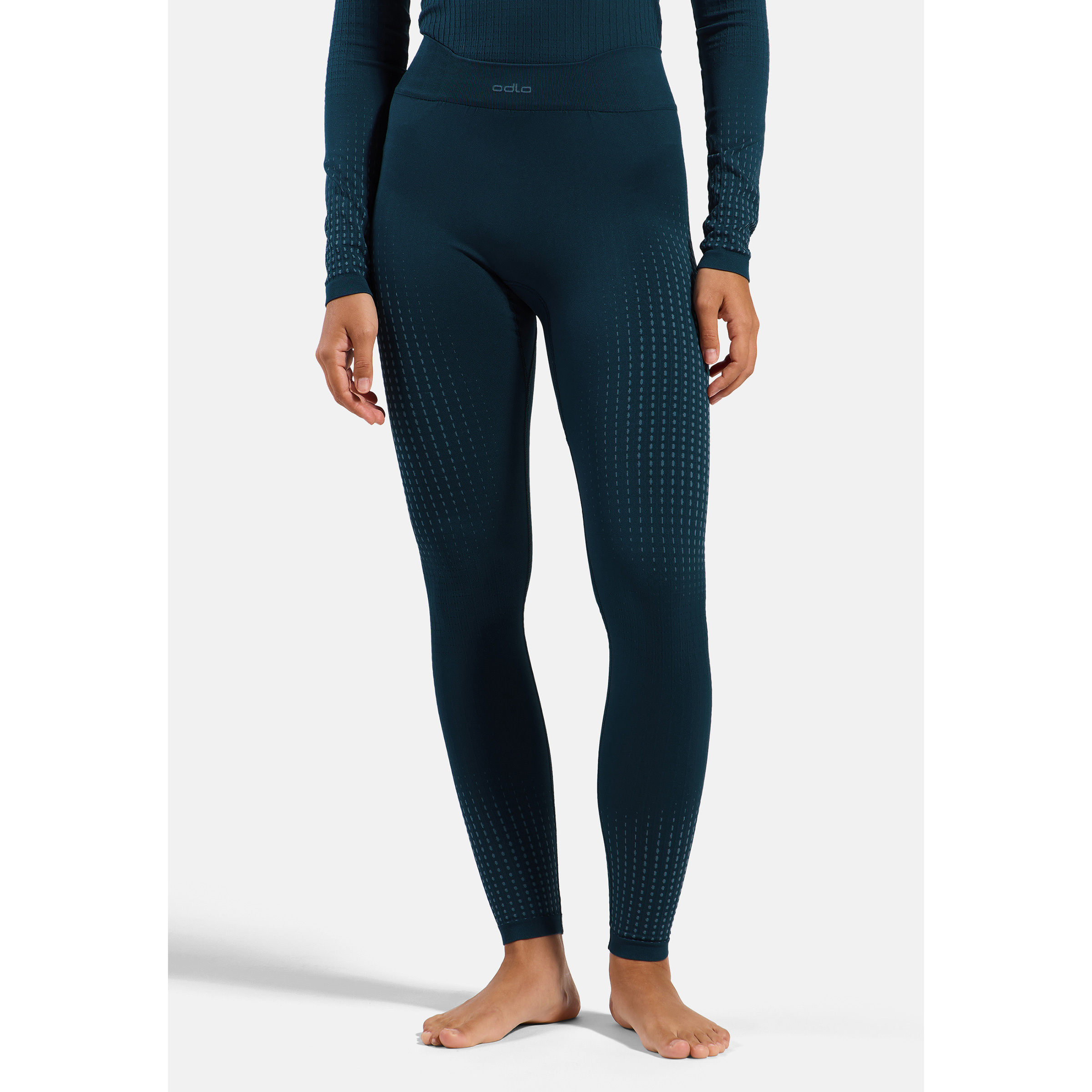 Odlo Performance Warm Bl Hose Damen Lange Unterhose blau Größe L Elastisch