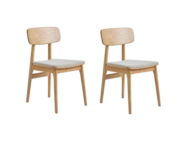 Livetastic Stuhl-Set Livo Chair Sand Fabric, Sand, Eiche, Schichtholz, Füllung: Schaumstoff, rund, 46x82x55 cm, Esszimmer, Stühle, Esszimmerstühle, Esszimmerstühle-Set